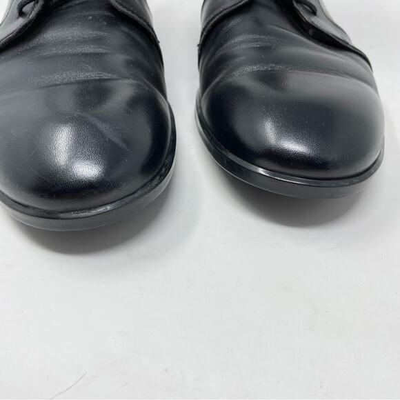 Mezlan Black Leather Burnished Calfskin Hybrid Hi Top Lace Up Ankle Boots men 10 - Picture 4 of 16